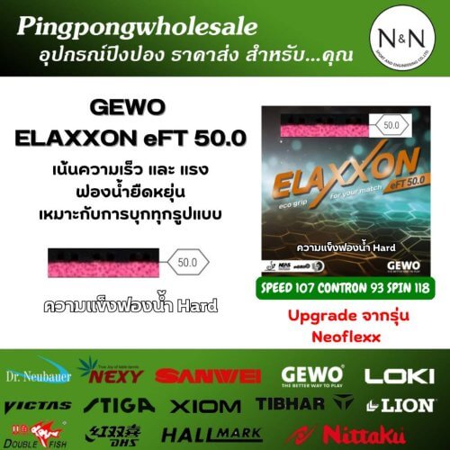 ยางปิงปอง GEWO Elaxxon eFT 50 (ยางเรียบ)