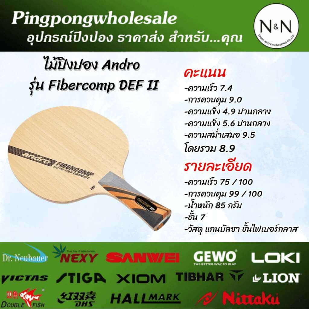 ไม้ปิงปอง-Andro-Fibercomp-DEF-II-1 ไม้ปิงปอง Andro รุ่น Fibercomp DEF II