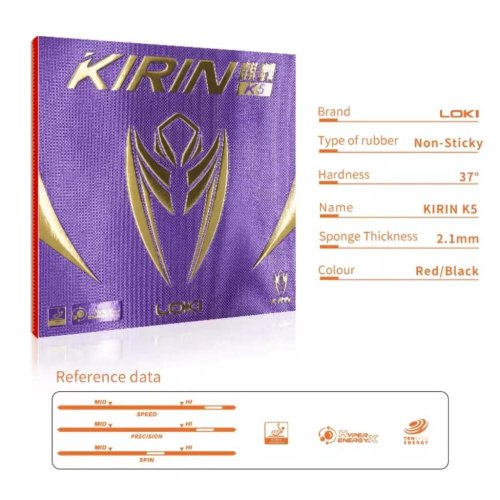 loki kirin k5 3 - ร้านอุปกรณ์ปิงปอง & Pickleball Pingpongmarket ยางปิงปอง Loki Kirin K5 ยางความเร็วสูง ฟองน้ำสปริงตัวดี เกาะลูกดี หนึบ สร้างความหมุนได้ดี - loki kirin k5 3