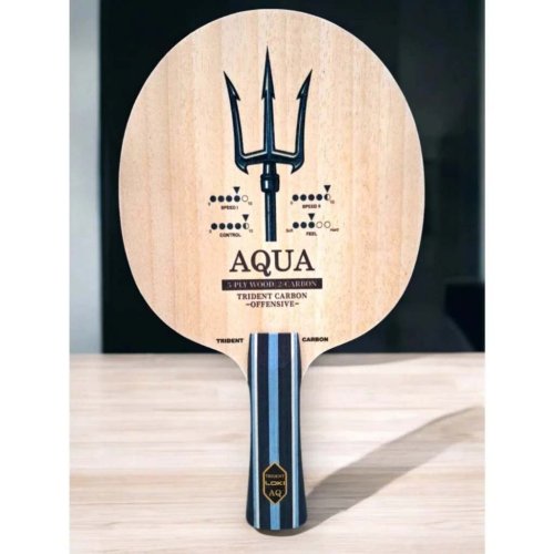 (แลกซื้อเคส +120) ไม้ปิงปองคาร์บอน Aqua Trident Carbon - หมุนดี ฟิลนุ่ม ตีง่าย! - trident 2