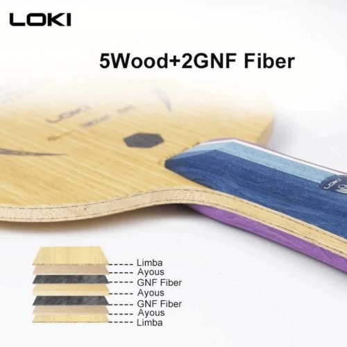 ไม้ปิงปอง Loki Kirin K5 Pro Inner ชั้นไม้ 5 + 2 GNF fiber คาร์บอน ฟีลนุ่ม คุมง่าย