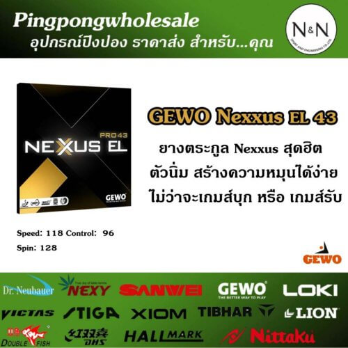 ยางปิงปอง Gewo Nexxus EL PRO 43 - รุ่นยอดฮิต นิ่มกำลังดี