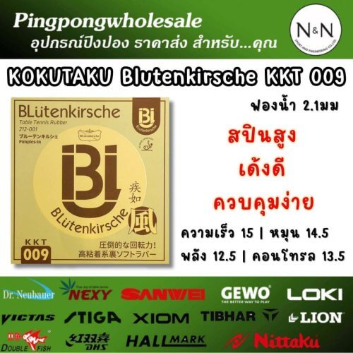 KOKUTAKU KKT 009 | ยางปิงปองสปินสูง เด้งดี คุมง่าย ฟองน้ำ 2.1 มม.
