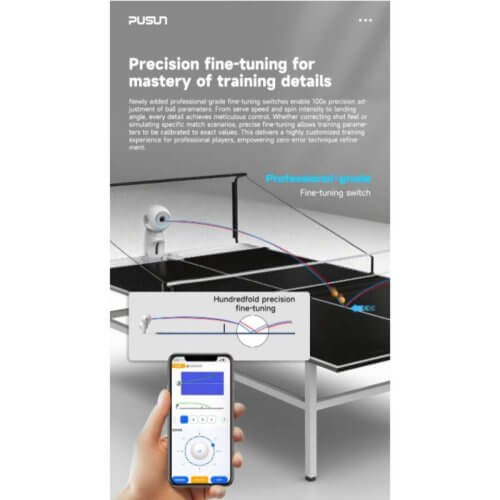 PUSUN DORA | เครื่องยิงลูกปิงปองอัจฉริยะ สั่งการผ่านมือถือ - เครื่องยิงลูกปิงปอง dora table tennis trainer 3