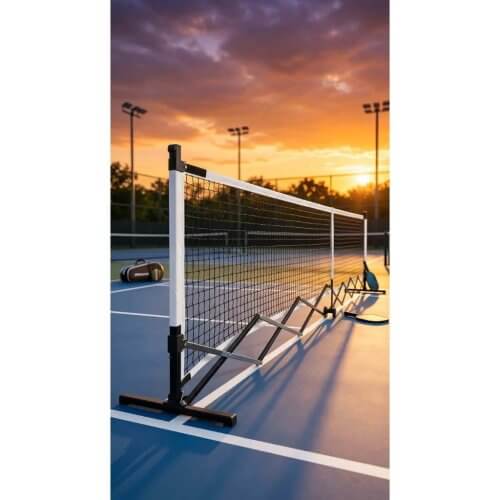 AQUA Pickleball NET ตาข่าย พิคเคิลบอล รุ่น Fast Setup ขนาดมาตรฐาน พับเก็บง่าย ติดตั้งไวใน 1 นาที - portable pickleball net wheels fast setup 6