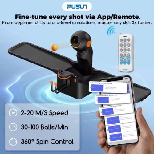 PUSUN DORA Pro เครื่องยิงลูกปิงปอง AI | Ping Pong Ball Machine อัจฉริยะ - เครื่องยิงลูกปิงปอง pusun dora pro 2