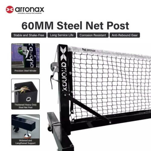 arronax tournament grade pickleball net 8 - ร้านอุปกรณ์ปิงปอง & Pickleball Pingpongmarket ARRONAX Tournament-Grade Pickleball Net เน็ตพิกเกิลบอล เกรดแข่งขัน โครงเหล็กกันสนิม พร้อมล้อล็อก - arronax tournament grade pickleball net 8