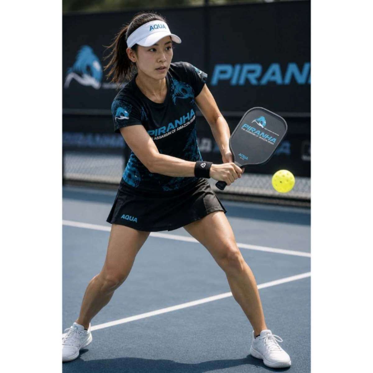 Pui (49) AQUA Piranha Pickleball Paddle T700 Carbon | ไม้ Pickleball Cold Press คอนโทรลง่าย สปินดี - Pui 49